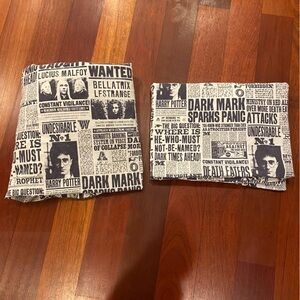 Pottery Barn Teen Harry Potter Daily Prophet Newspaper Print Set Twin Flat and F
